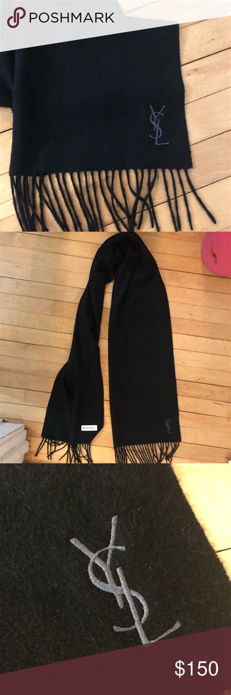 ysl black cashmere scarf